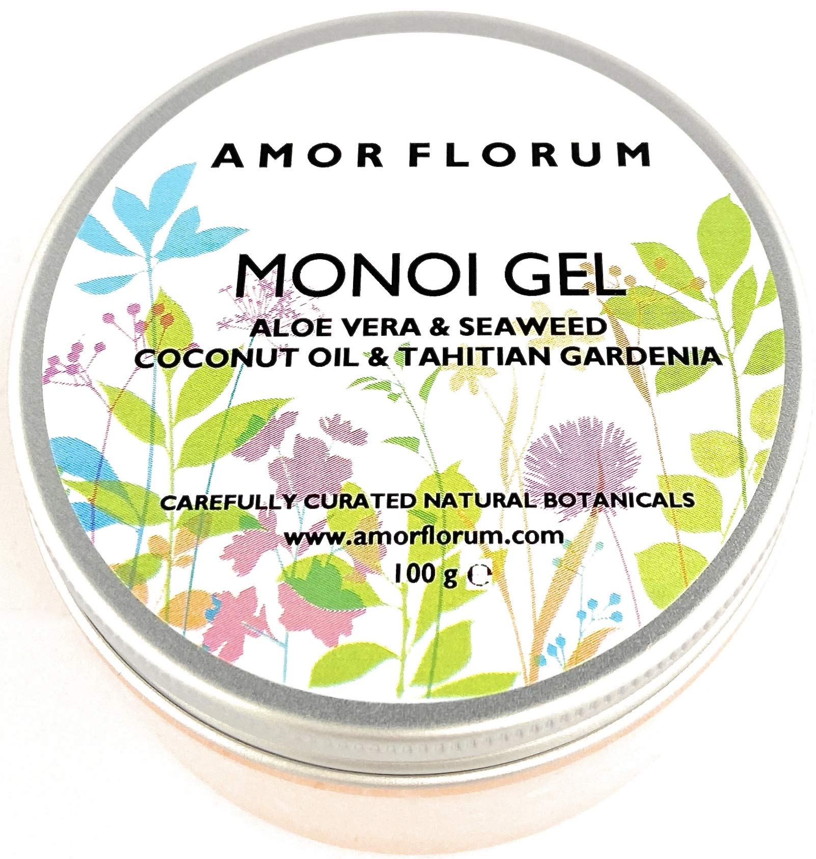Amor Florum Monoi & Seaweed Hydrating Gel – 99% Natural Aloe Vera Body Moisturiser with Ylang Ylang – Soothing Sensitive Skin Recovery – 100g