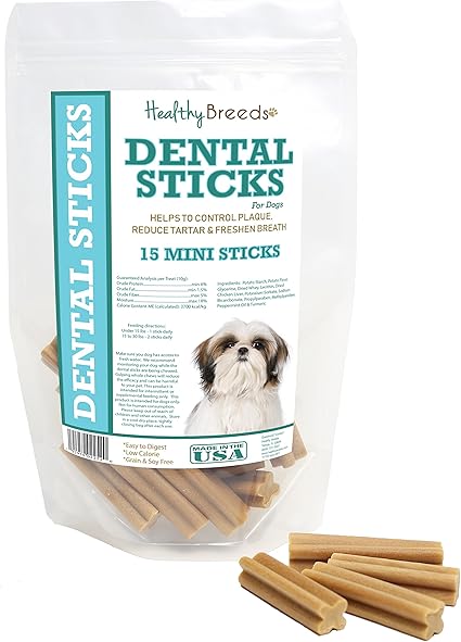 Amazon Com Healthy Breeds Dog Dental Stick Treats For Shih Tzu