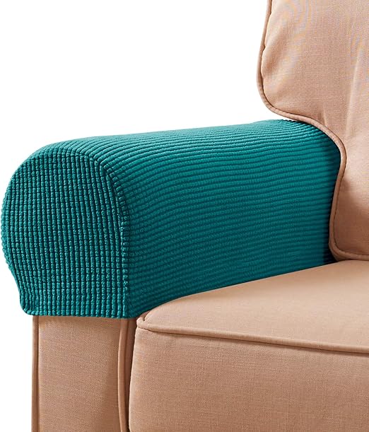 Amazon Com Subrtex Stretch Armrest Covers Spandex Anti Slip Arm Covers For Chairs Sofa Armchair Slipcovers For Recliner Sofa With Twist Pins Turquoise