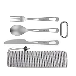 OUTXE Titanium Flatware Knife Fork Spoon Set