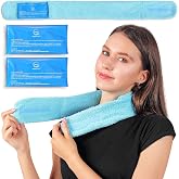Ice Pack for Neck and Shoulders, Neck Ice Pack Wrap with 2 Reusable Packs | Cold Pack for Neck, Freezable Cooling Wrap, Post Surgery Tonsillectomy Recovery, Soft Plush Towel