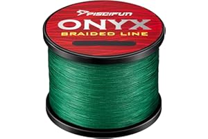 Piscifun Onyx Braided Fishing Line, Superline Abrasion Resistant Braided Lines, Zero Stretch Super Strong, Low Memory, Fast Water Cutting PE Fishing Lines, 6lb-150lb