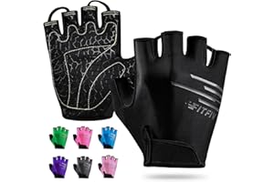 FITFIV Cycling Gloves Bike Gloves for Men/Women Half Finger Biking Gloves Exercise Workout Gloves Suitable for Outdoor Sports, Gym, Weight Lifting, Rowing and Motorcycle