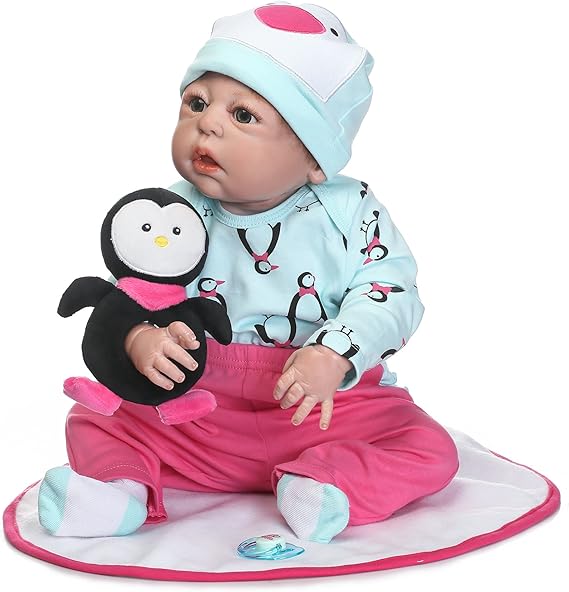 reborn baby dolls girl look real silicone pink outfit 22 inches