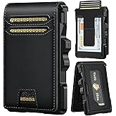 furid Genuine Leather Wallet for Men: Slim RFID Minimalist Wallets with Money Clip - Smart Pop Up Credit Card Holder for Front Pocket - Gifts for Husband Father on Birthday Anniversary