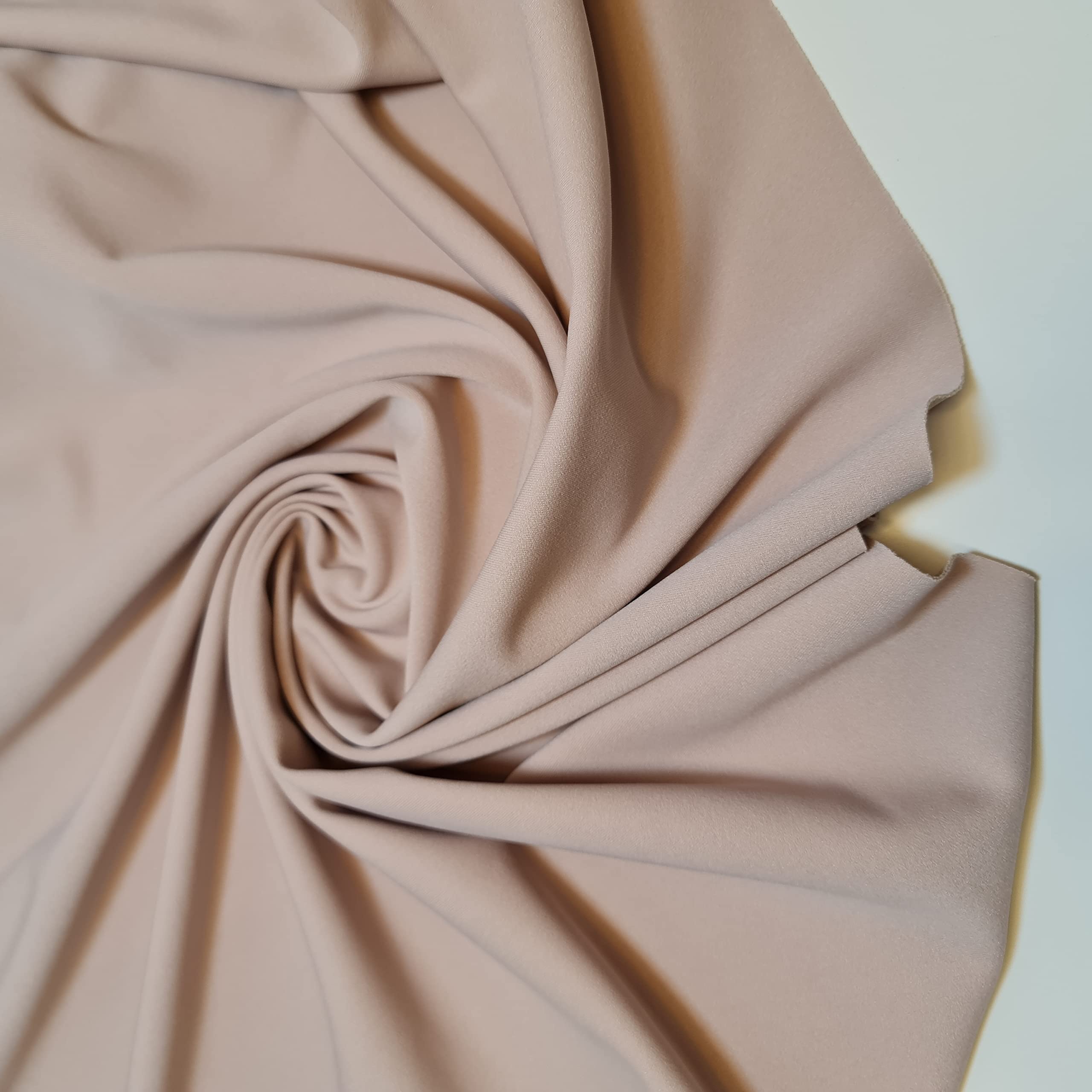 Scuba Crepe Breathable Superior Quality Stretch Wet Suit Dress Fabric 140cm Wide (1 Meter, Beige)