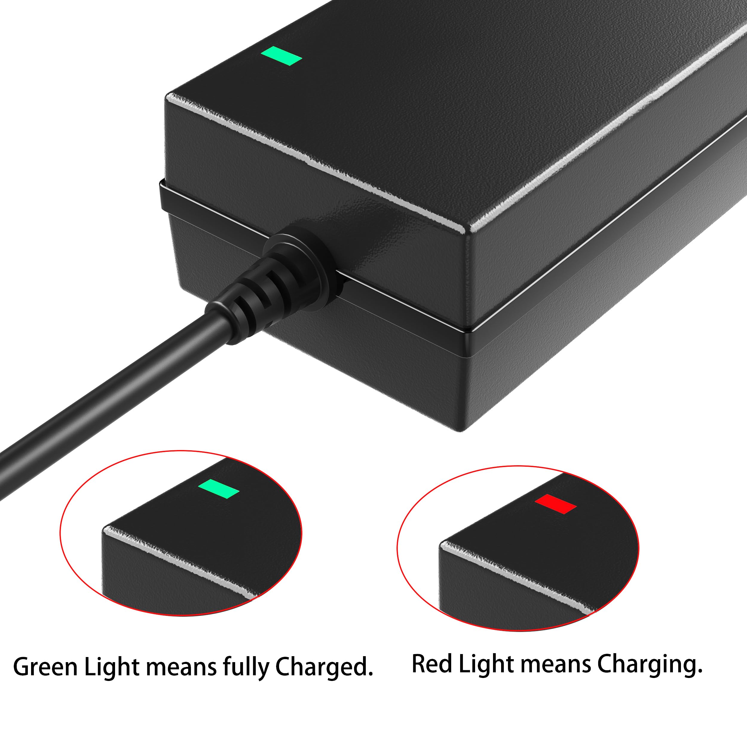 EWUNAX 42V 2A Power Adapter PowerFast 3-Prong Inline Connector for 36V Sports Mod,Pocket Mod Lithium Battery,Lithium Battery Power Charger.