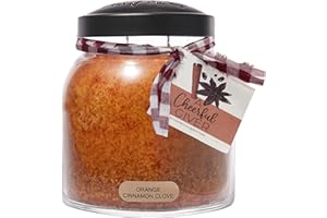 A Cheerful Giver — Orange Cinnamon Clove - 34oz Papa Scented Candle Jar with Lid - Keepers of the Light - 155 Hours of Burn Time, Gift for Women, Orange