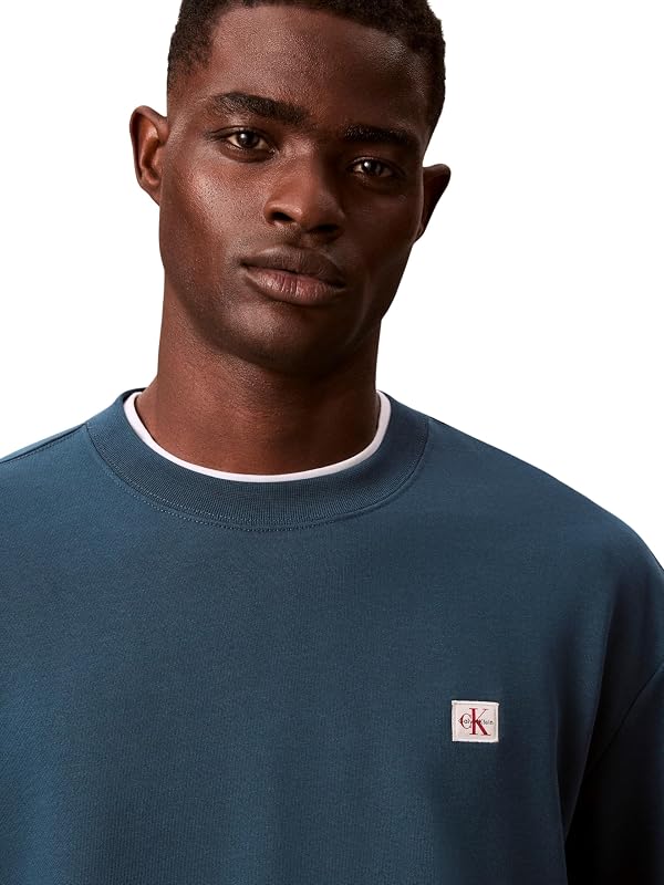 LS 350TERRY EU WHSL Badge CREWNE LV04RC273G Sweat-Shirts pour Homme, Bleu (Bleu Sarcelle), S, Bleu (Bleu Marine Sarcelle), S