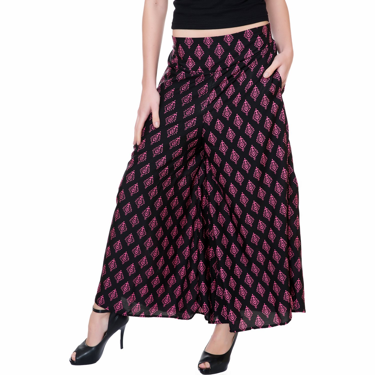 tashi printed poly crepe stylish plazzo for women pack of 2