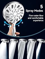Magichome High Pressure Shower Head 1.5m Hose 5 Modes Chrome Universal view 3