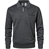 Yukirtiq Mens Quarter-Zip Fleece Pullover Sweatshirts Casual Long Sleeve Winter Warm Sweatshirt with Pocket