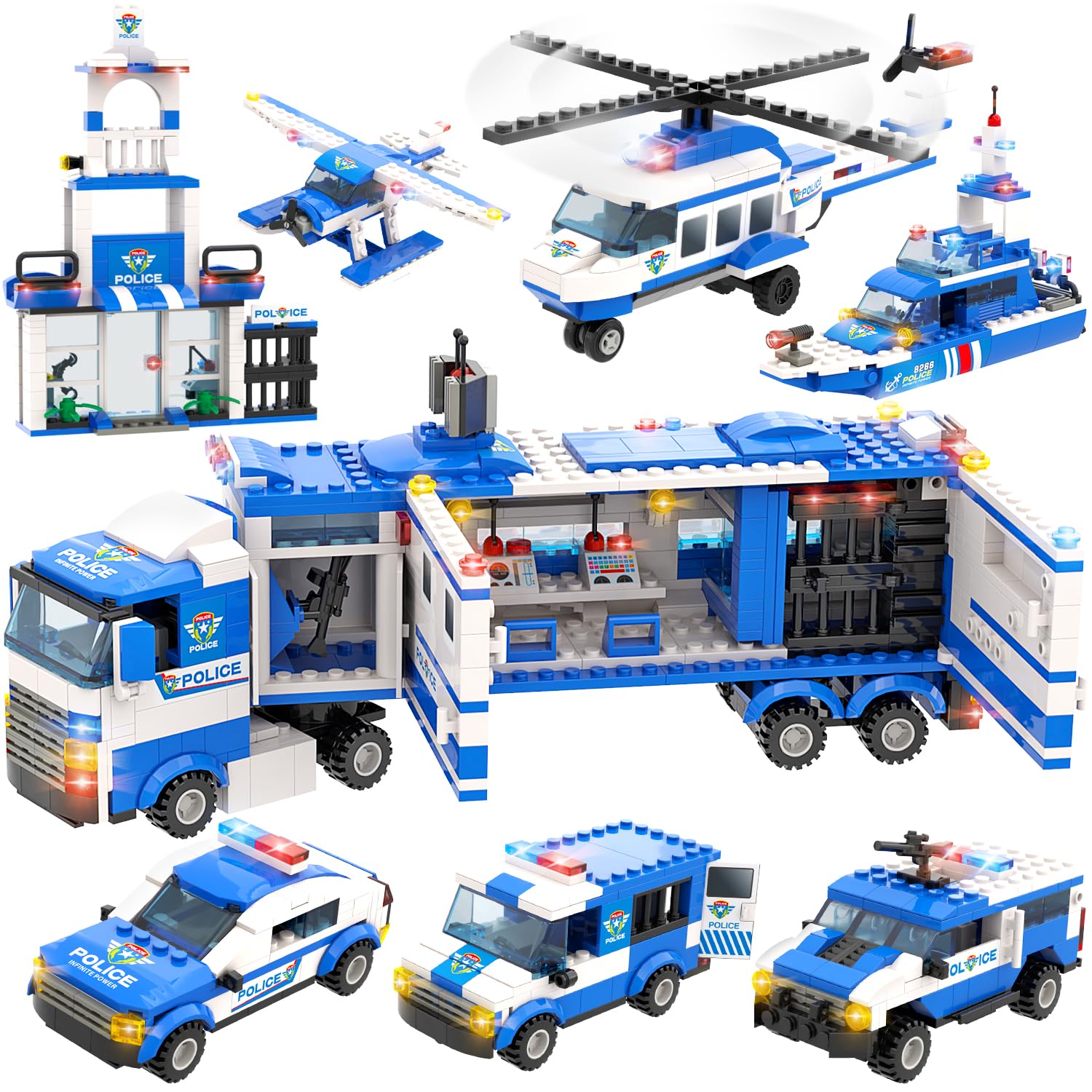 WishaLife 8 in 1 City Police Mobile Command Center