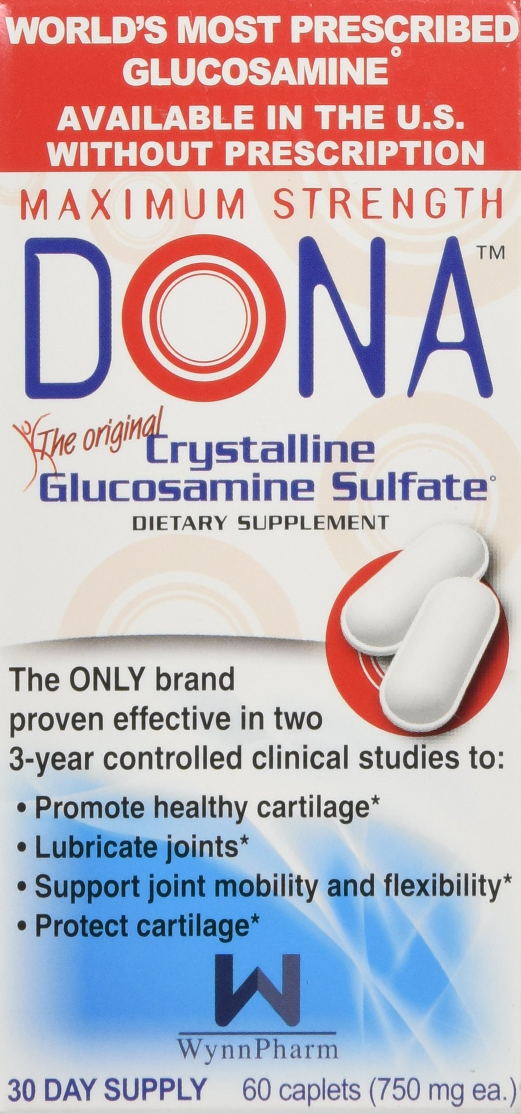 DONA Crystalline Glucosamine Sulfate 60 caplets [Health and Beauty] eBay