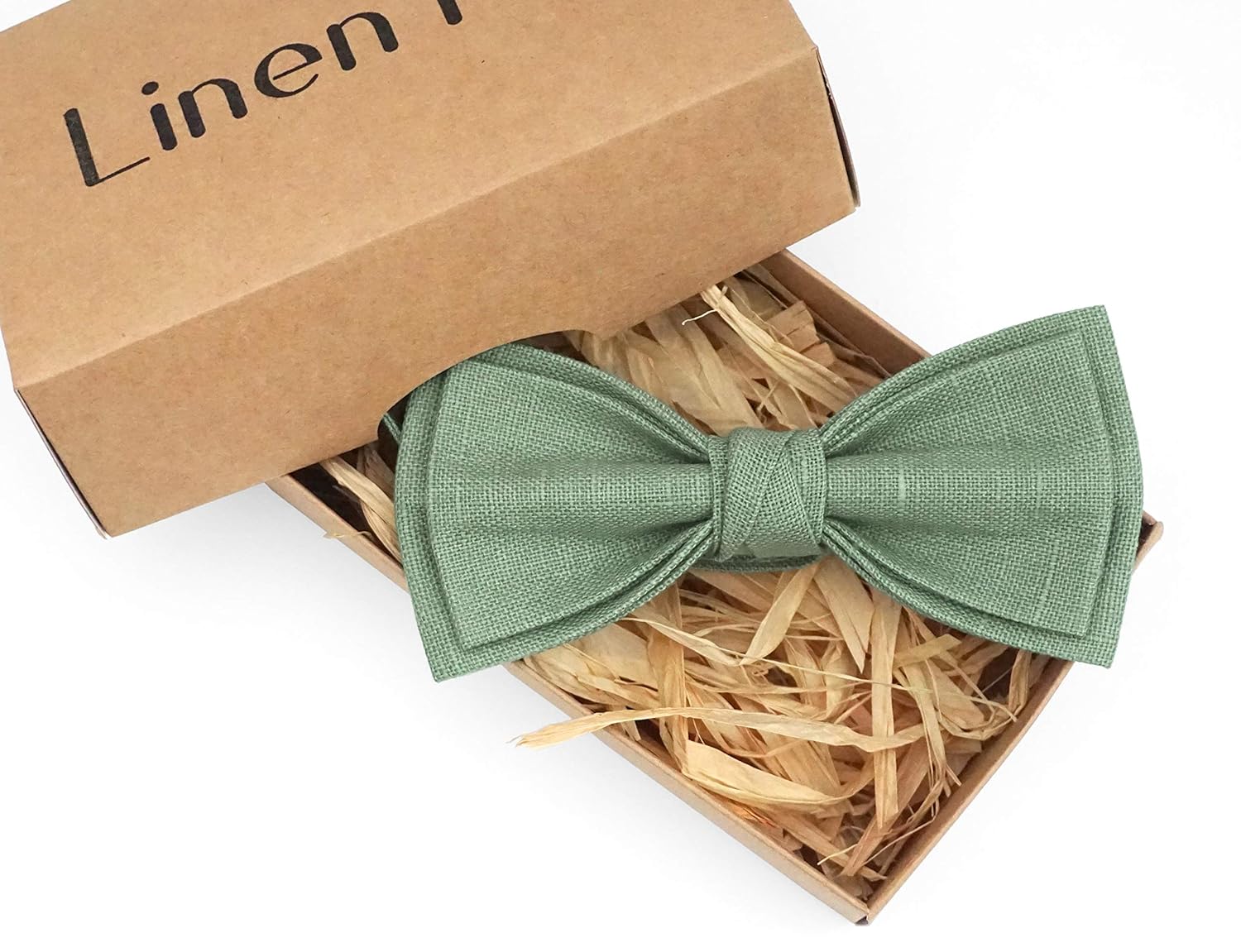 Sage green linen bow ties for men and baby toddler boys/Pretied