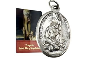 Westmon Works Mary Magdalene Medal Set Italian Metal Medallion with Holy Card