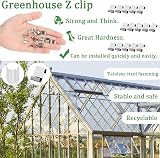 COSORO 100pcs Greenhouse Z Clips Glass, Stainless Steel Glazing Clips view 2