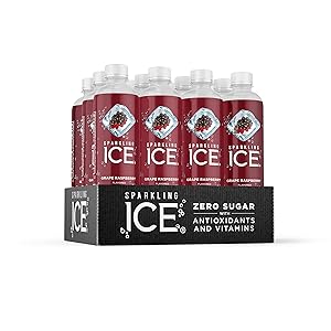 Sparkling Ice, Grape Raspberry Sparkling Water, with Antioxidants and Vitamins, Zero Sugar, 17 fl oz Bottles (Pack of 12)