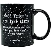 Funny Guy Mugs Good Friends Are Like Stars Ceramic Coffee Mug - 11oz - Ideal Funny Coffee Mug for Women and Men - Hilarious Novelty Coffee Cup with Witty Sayings