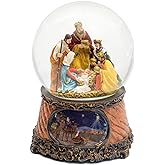 Three Kings Nativity Scene 6 Inch Musical Glitter Dome Plays Tune Little Drummer Boy