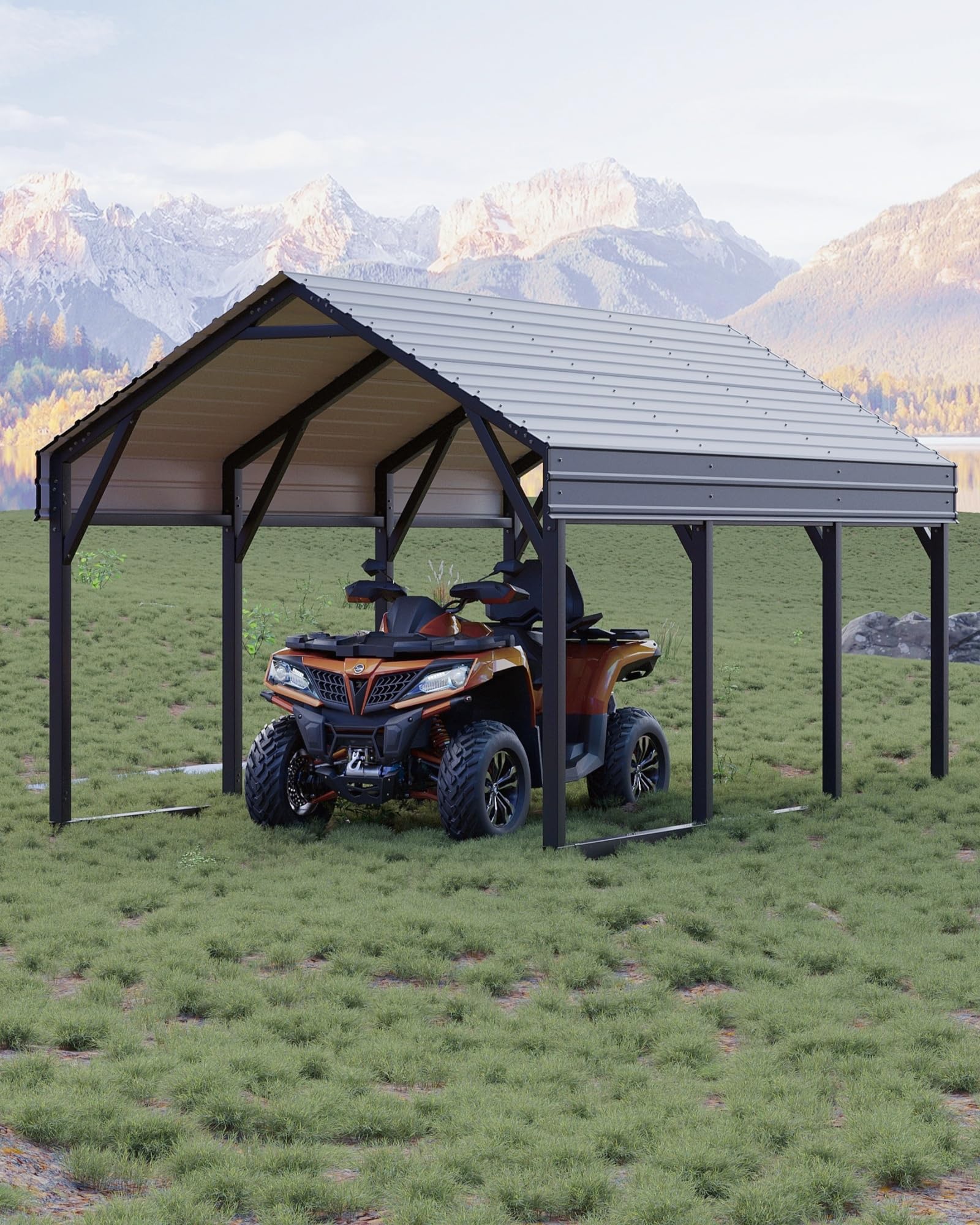 GarveeLife 12x13 FT Metal Carport Shed, Reinforced