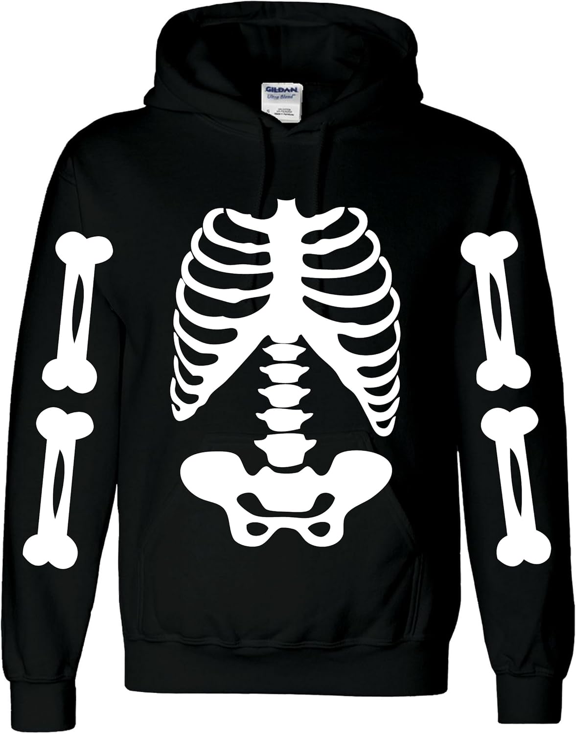 Skeleton Rib Cage and Bones Hoodie Amazon.co.uk Clothing