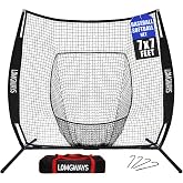 7x7FT Portable Baseball &amp; Softball Practice Net with Steel Frame and Bag | Indoor&amp;Outdoor Use| Large Practice Area| Easy Set Up| Portable|Batting, Hitting &amp; Pitching Training Net