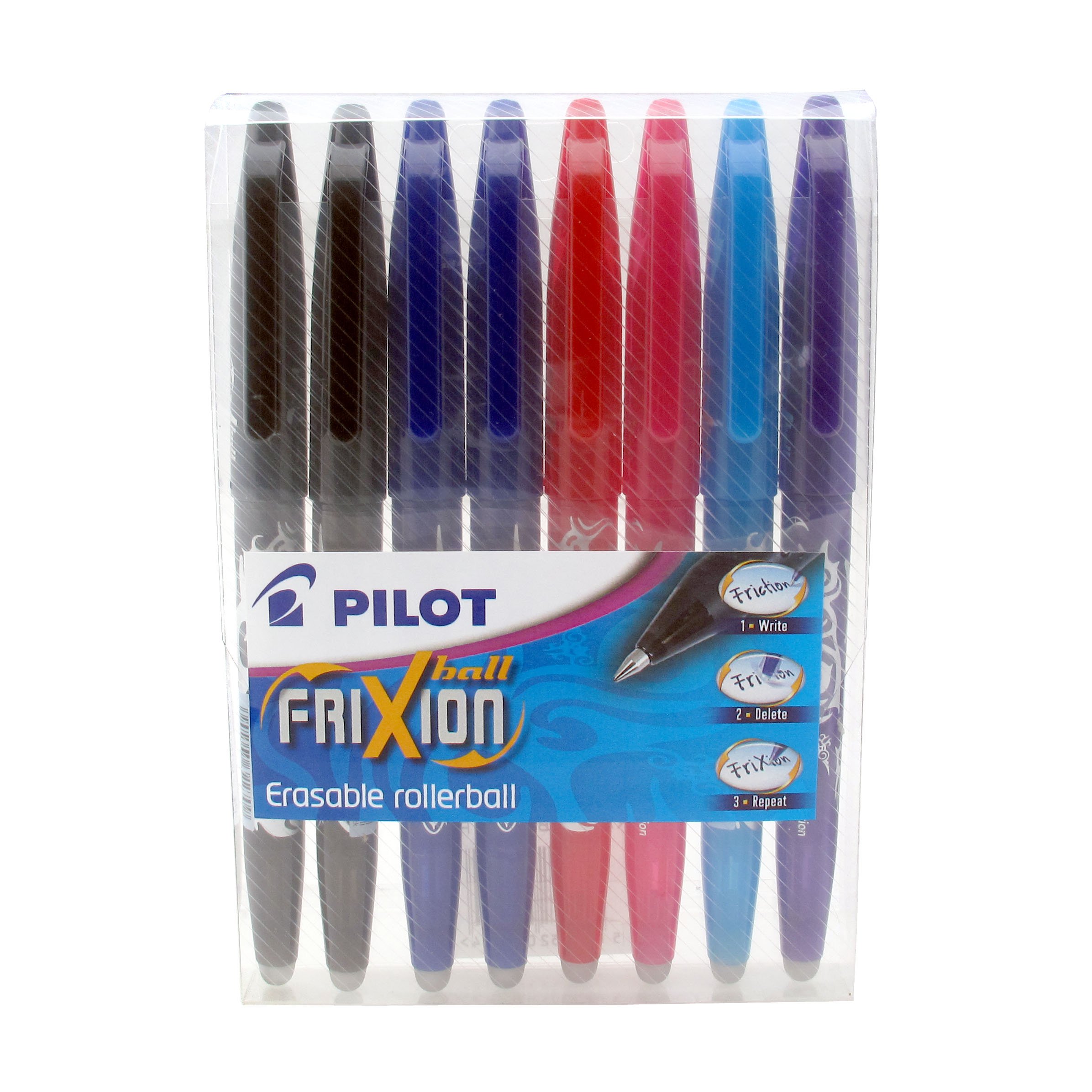 Pilot Frixion Erasable Rollerball 0.7 mm (Pack of 8) - Assorted