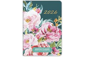 Orange Circle Studio Academic Planner 2026, Bella Flora, Vibrant Illustrations, 17-Month Pocket Planner for School or Work, Goal Setting Prompts, Portable Size, Rounded Corners