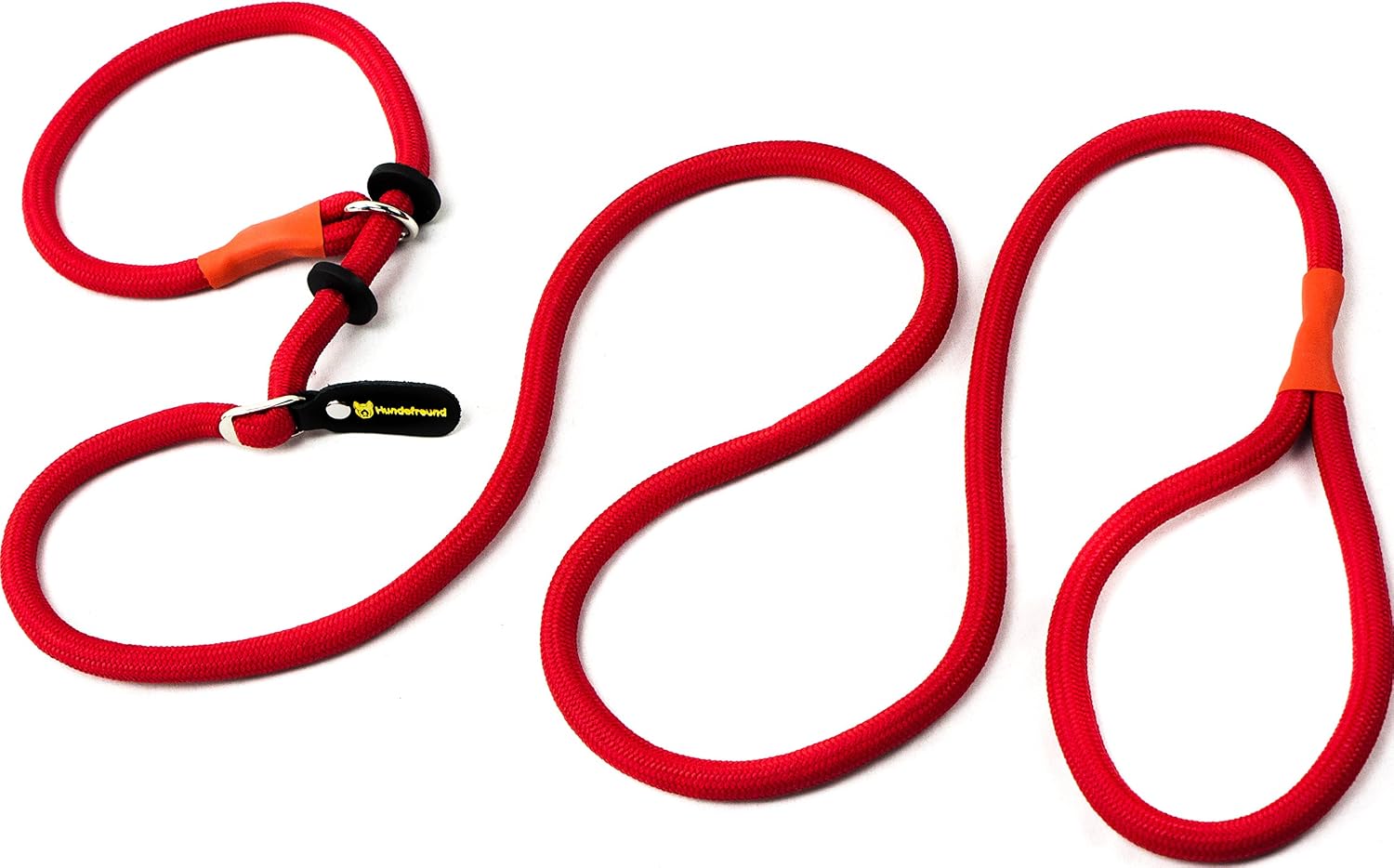 Hundefreund Slip Lead 200 cm (6.5 ft) | Red Moxon Retriever leash | Lightweight Lead and Collar in one | Ideal for Agility