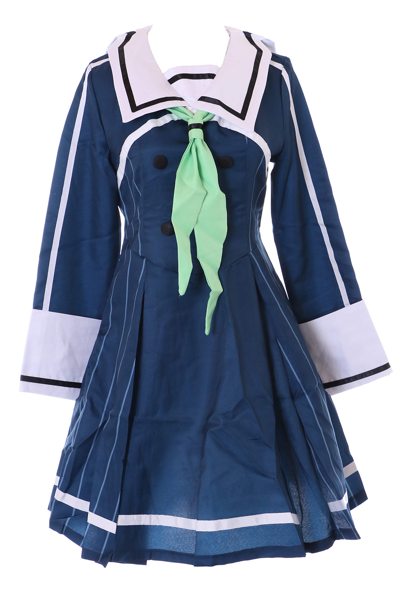MN-158 Katana Maidens Toji No Miko Hiyori Juujou Blue School Uniform Sailor Soap Uku Dress Women's Costume Cosplay (XL)