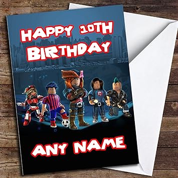 Blue Roblox Personalised Birthday Card - 