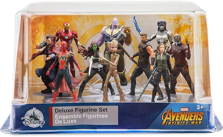 Amazon Co Jp アベンジャーズ インフィニティ ウォー Usaディズニーストア限定 デラックス Pvcフィギュア セット アイアンマン ソー スターロード ガモーラ ドクター ストレンジ アイアンスパイダーマン ブラックウィドウ グルート サノス
