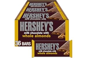 THE HERSHEY COMPANY HERSHEY'S Milk Chocolate with Whole Almonds Candy Bars, 1.45 oz (36 Count)