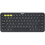 Logitech K380 Multi-Device Bluetooth Keyboard – Windows, Mac, Chrome OS, Android, iPad, iPhone, Apple TV Compatible – with FLOW Cross-Computer Control and Easy-Switch up to 3 Devices – Dark Grey