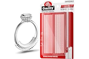 Ring Size Adjuster for Loose Rings, Omilly Ring Spacers or Ring Tightener - Invisible Silicone Ring Stopper to Make Ring Smaller, 12 Pack 4 Sizes Fitter, Fit Almost Any Ring for Women and Men