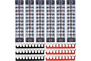 ELVESHOME 12PCS 10-Position Screw Terminal Blocks with Covers & Ground, Pluggable PCB & Busbar 600V 15A Dual Row Insulated