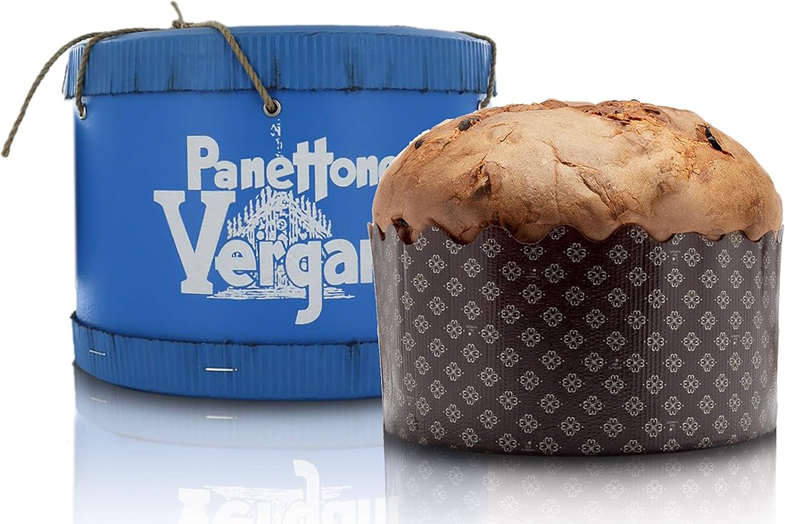 Vergani panettone excellence in scatola a cilindro blu, ricetta tradizionale milanese - 3kg B089R7VK2B