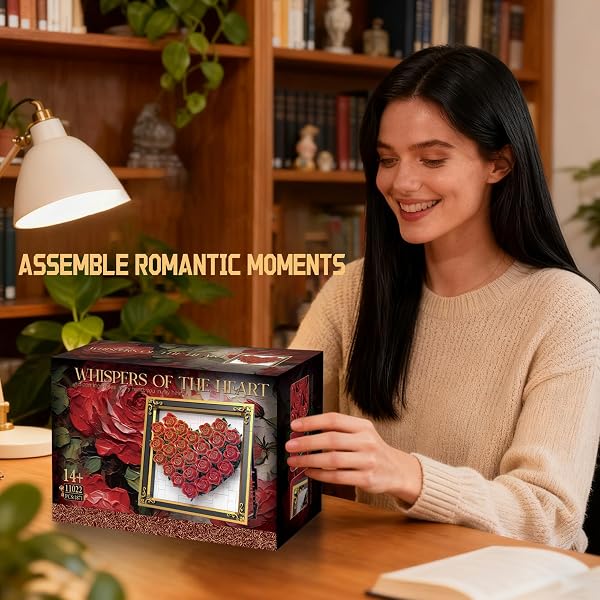 ZONECYTD RED ROSE BUILDING SET COMPATIBLE WITH LEGO FLOWERS BOUQUET BOTANICAL COLLECTION WALL & TABLE ART DECOR FOR LOVER ADULTS GIRLS -1871PCS