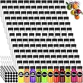 UZLU 165 Pcs 2 oz Small Plastic Juice Bottles with Black Caps Mini Clear Ginger Shot Containers with Tamper Proof Lids Reusable Travel Bottles with Funnels Labels for Juice Milk Water Other Beverages