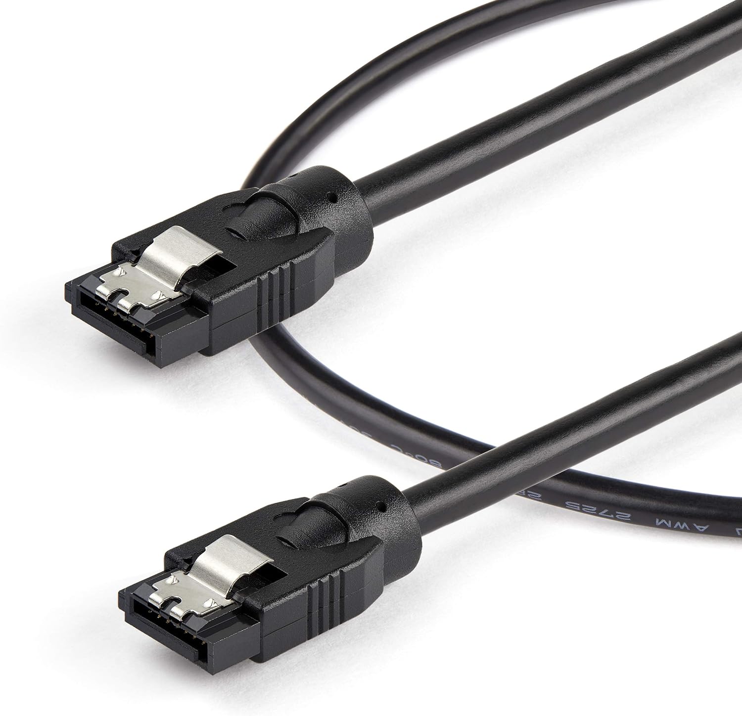 StarTech.com 12 Inch (30cm) Round SATA Cable, Latching Connectors, 6Gbs SATA Data Cord, SATA Hard Drive Power Cable - Image 4