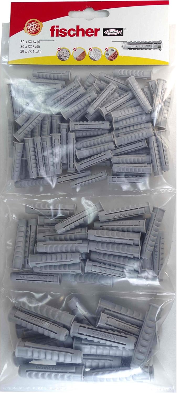 Assortment Of 130 Sx Fischer Nylon Expansion Pegs Amazon Co Uk Diy Tools