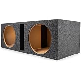 QPower QBASS15 Dual 15-Inch Vented MDF Subwoofer Box | Neat charcoal carpet cover blends into your car or trunk; 41 Hz tuning; 38 x 18 x 16.25 inches; weighs 55 pounds