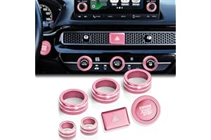 DvlynAuroa for Honda Civic Accessories 2022-2026, CRV/HRV/Acura Integra 2023-2026, Accord 2023-2025 & ADX 2025, 8PCS Aluminum Alloy Knob Cover Set (Pink) Fits 7-inch Screen with 2 Radio Knob