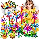 Flower Garden Building Toys for Girls 3 4 5 6 7 Year Old, Upgrade DIY Building Stacking Toys, STEM Preschool Educational Todd