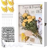 Yookeer 12x16 Shadow Box Frame Dried Flowers Wedding Display Case,White | Picture Frame with Linen Memorial Keepsake Shadow Box Dried Bouquet Flower Decor DIY Kit Gift for Keepsakes Memory Frame