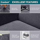 Granbest 3 Seater Sofa Cover Gray Stretch Non Slip for Pets Soft Fabric view 3