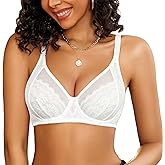 Avidlove Womens Lace Bras Sexy Underwire Unlined Bra V Neck Mesh Everyday Bra Lingeries No Padded