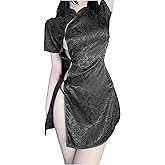 SINGUYUN Chinese Cheongsam Lingerie Retro Print Dress Sexy Anime Cosplay Costume for Women Qipao Babydoll Outfit