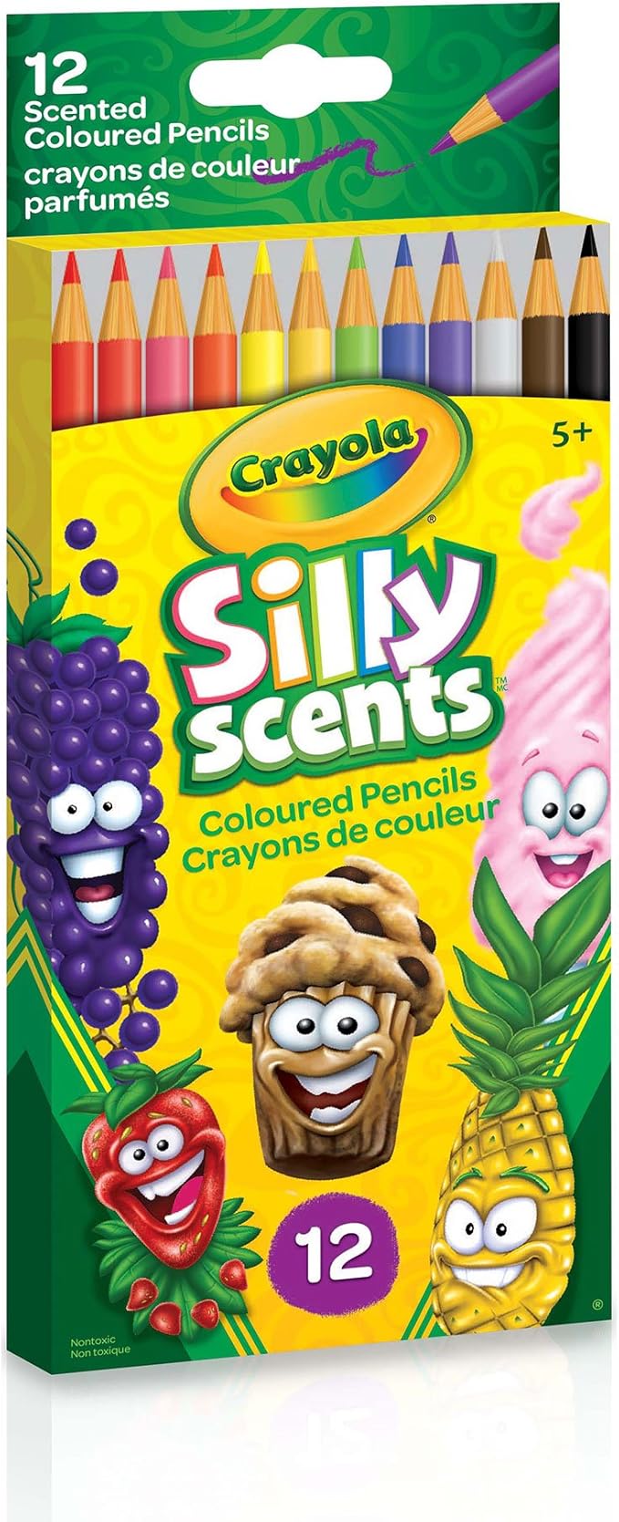 Crayola Silly Scents Coloured Pencils, 12 ct Pencil Crayons, Gifting